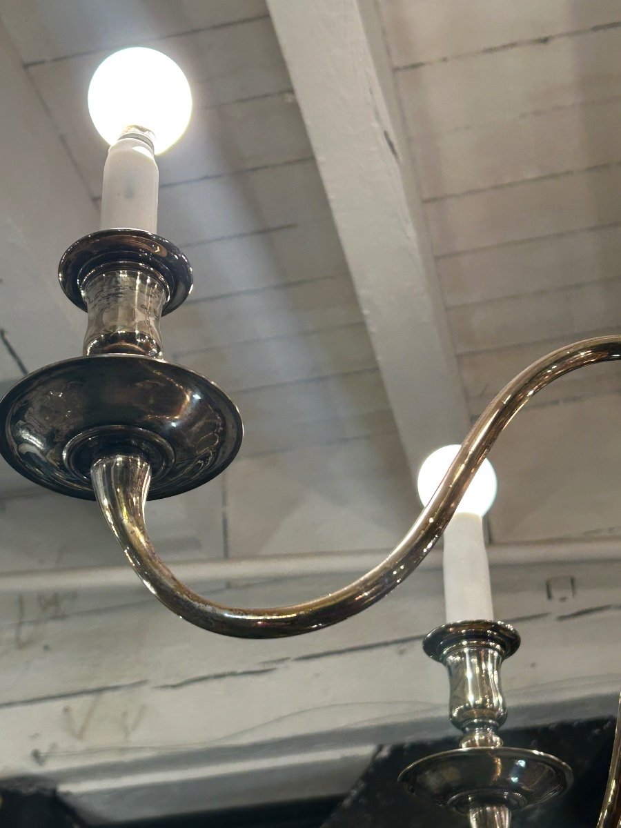 Silver Metal Chandelier -photo-2