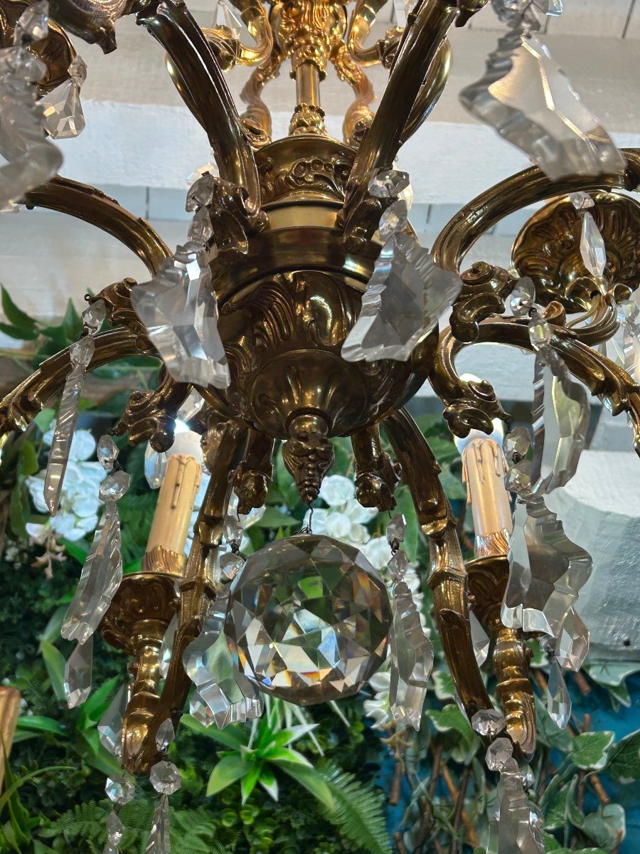 Louis XV Style Chandelier In Gilt Bronze -photo-3