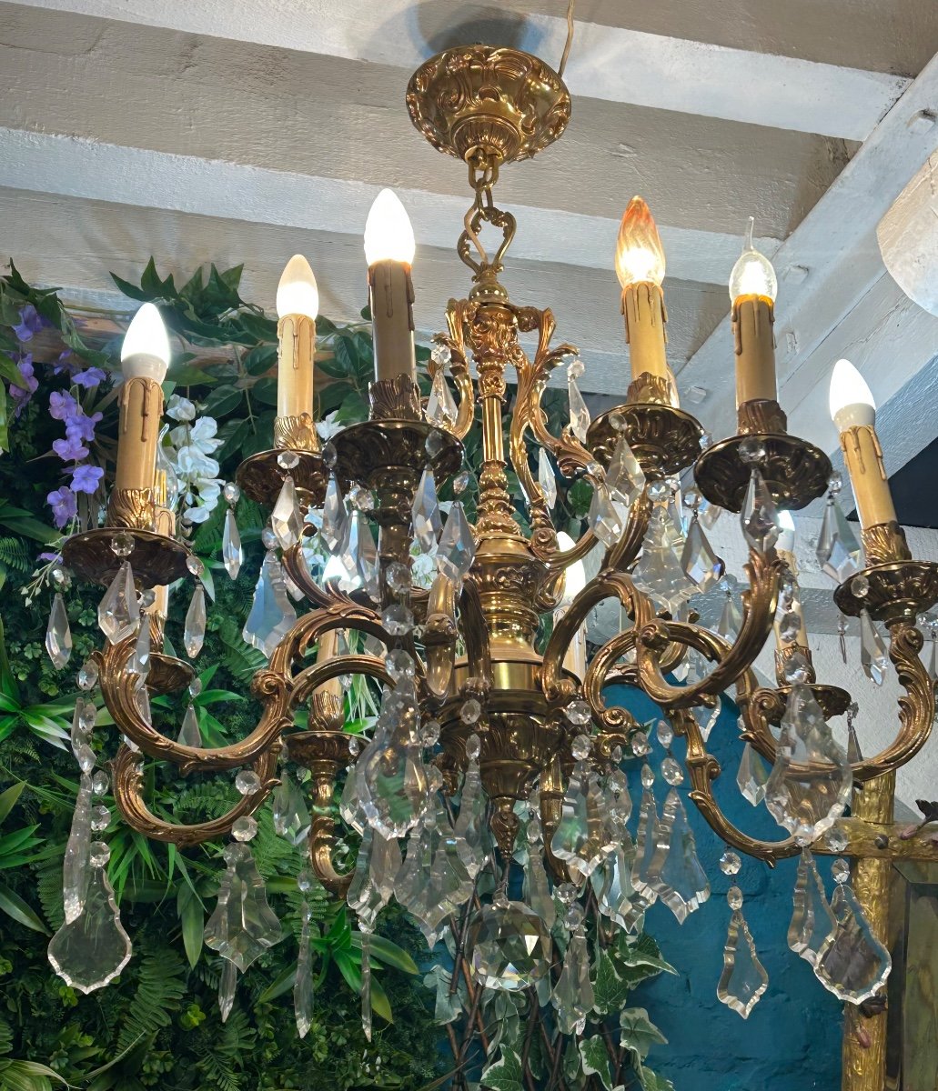 Louis XV Style Chandelier In Gilt Bronze 