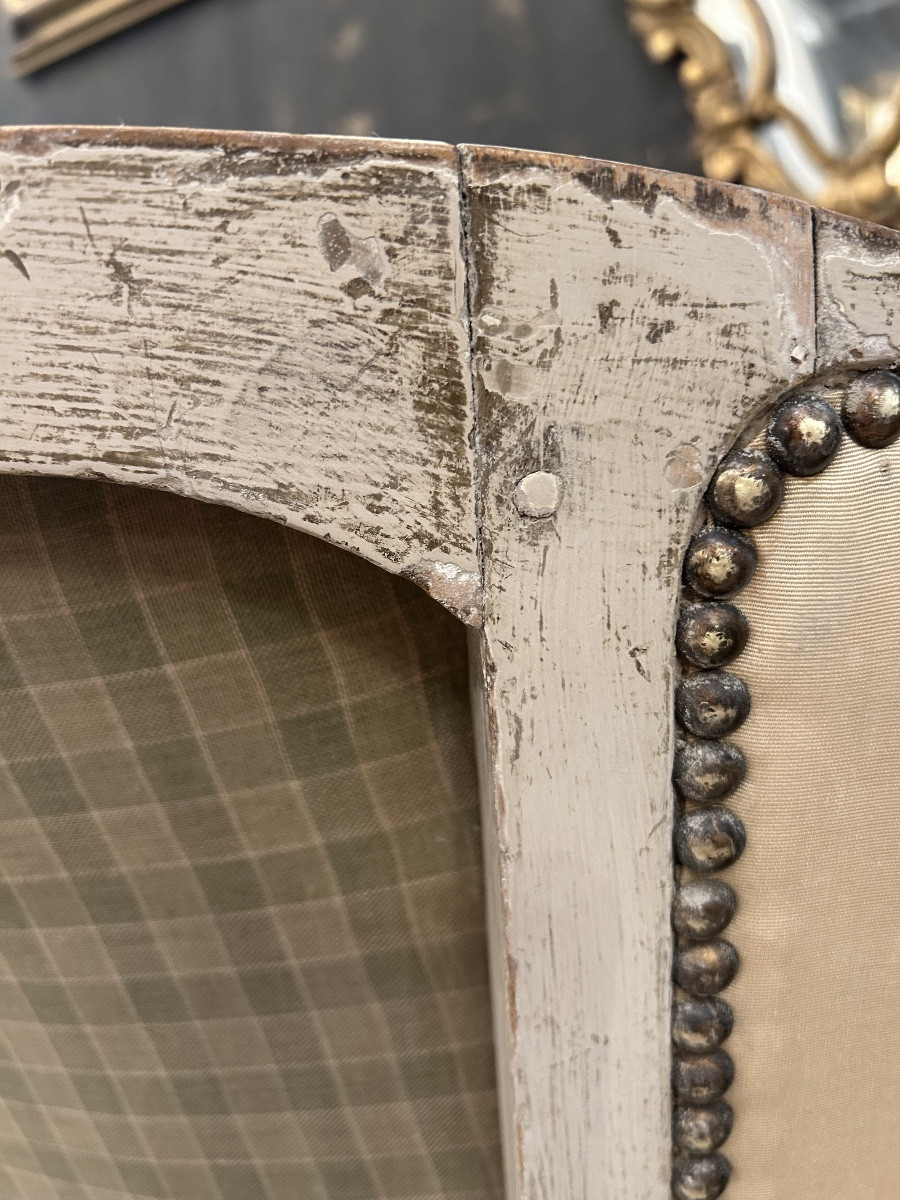 Pair Of Louis XVI Style Patinated Bergere Chairs-photo-6