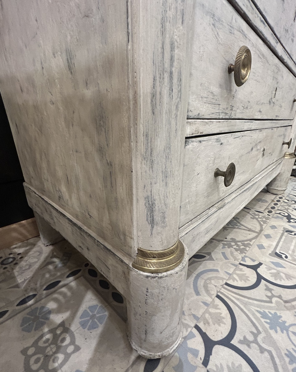 Commode Empire Patiné Demi Colonne -photo-1