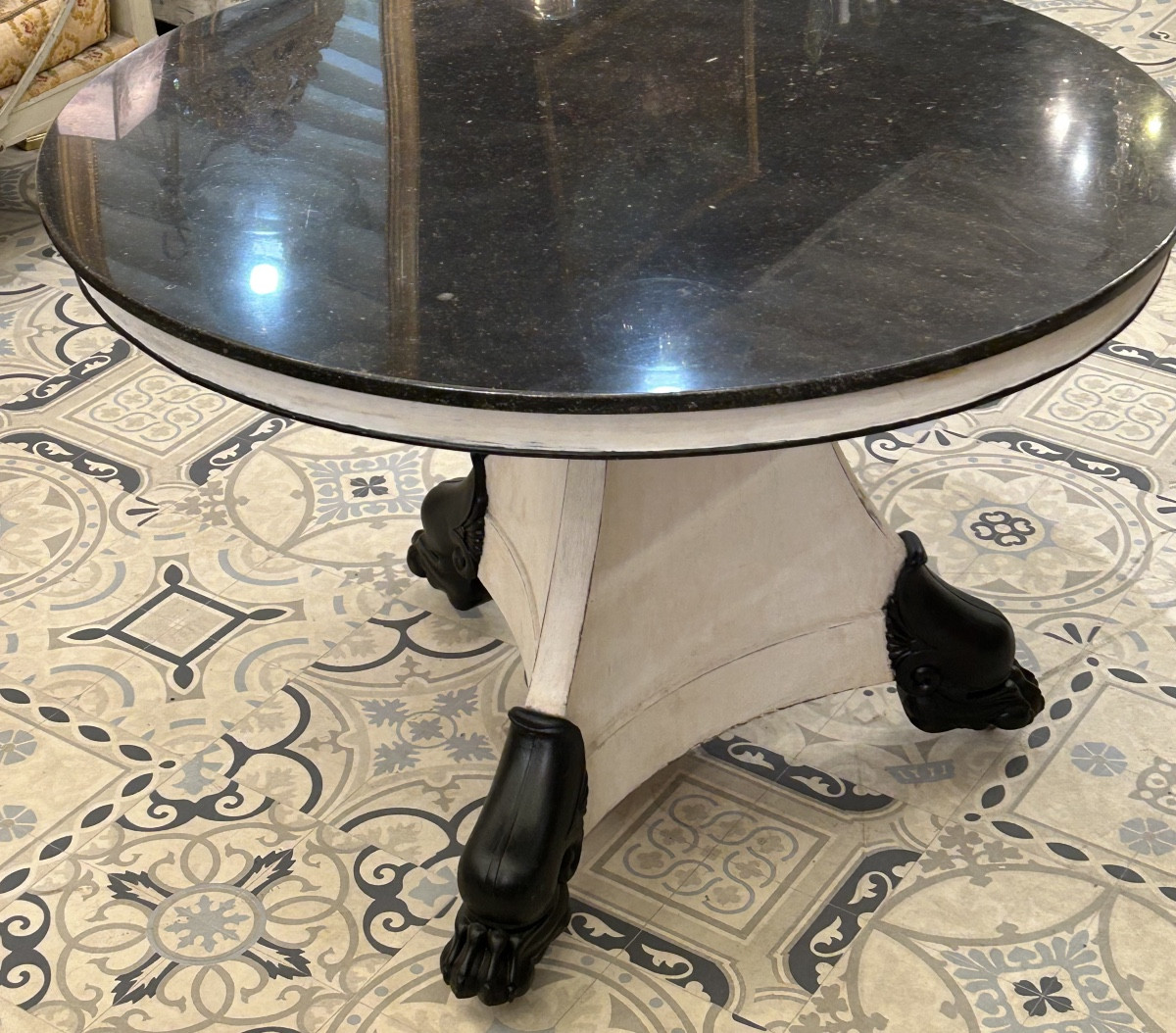 Empire Period Patinated Pedestal Table-photo-2