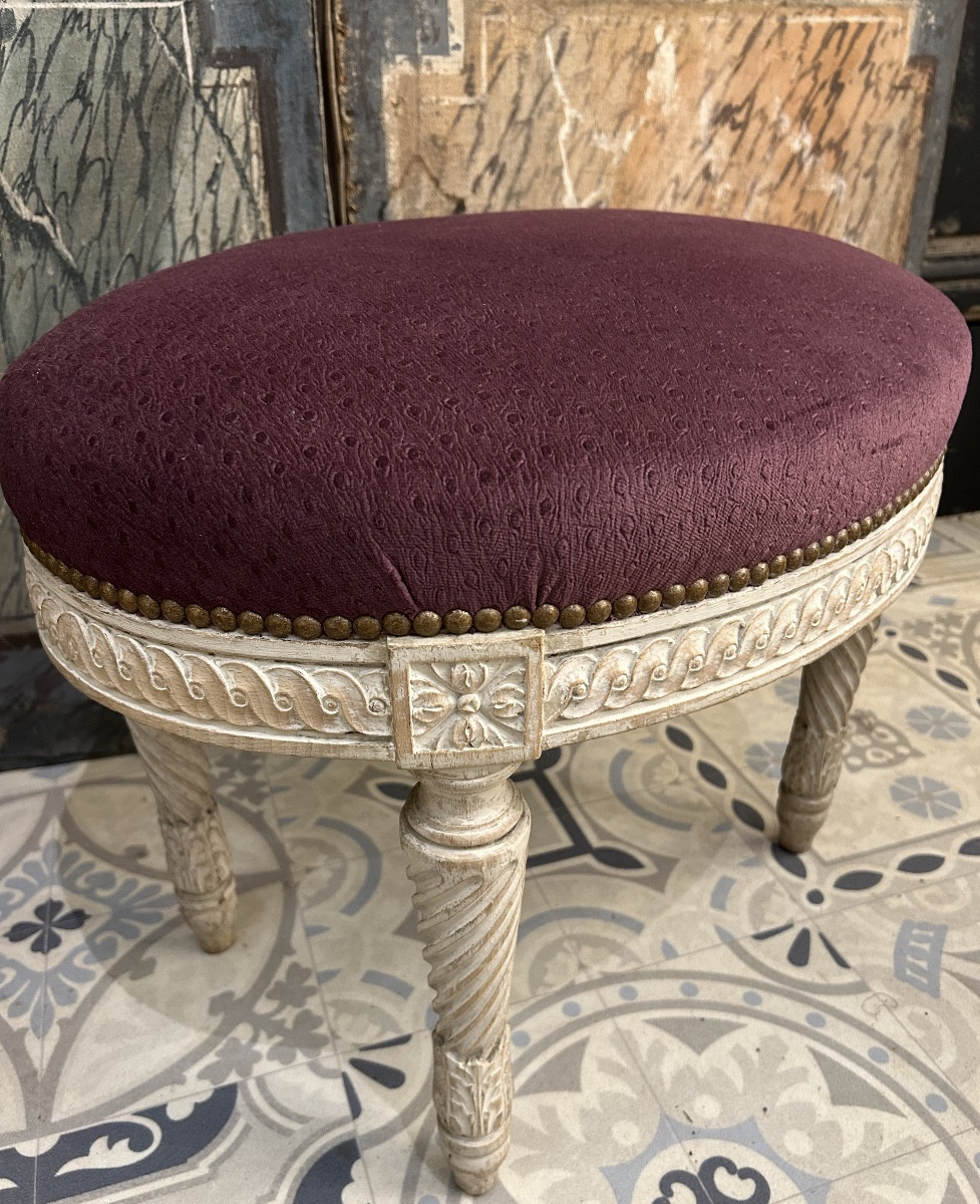 Tabouret Style Louis XVI Ovale -photo-3