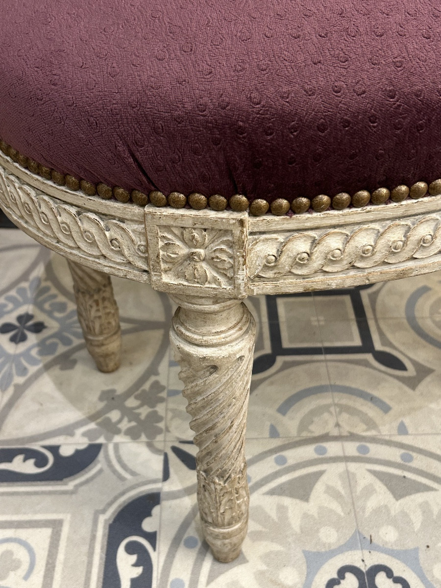 Tabouret Style Louis XVI Ovale -photo-4