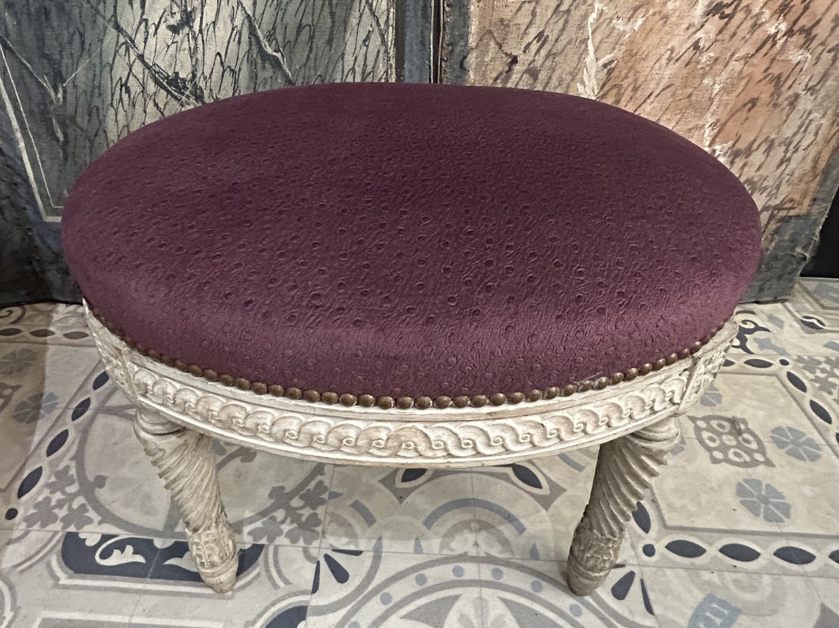 Tabouret Style Louis XVI Ovale -photo-2