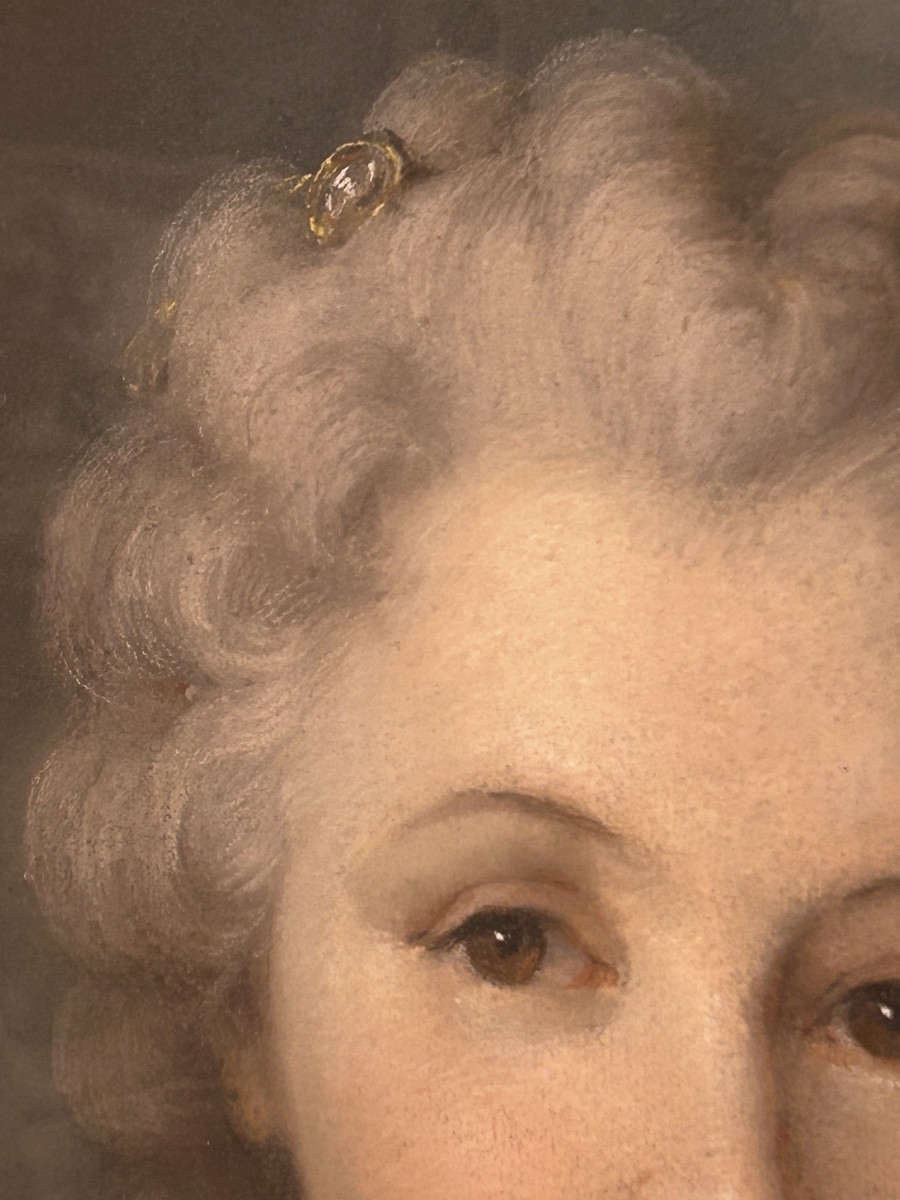 Pastel Portrait Of A Woman Of Quality 18th Century -photo-5