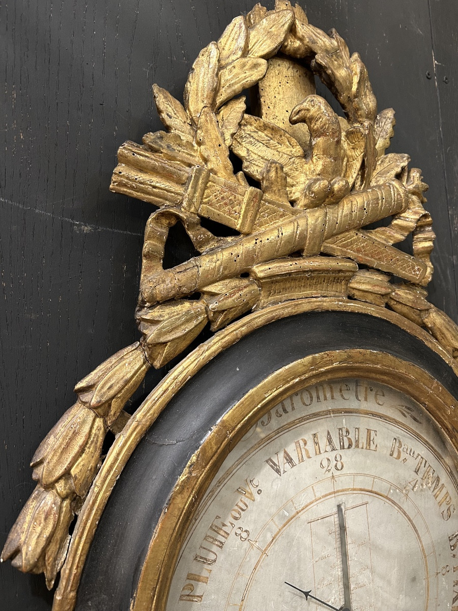 Louis XVI Period Barometer Thermometer -photo-2