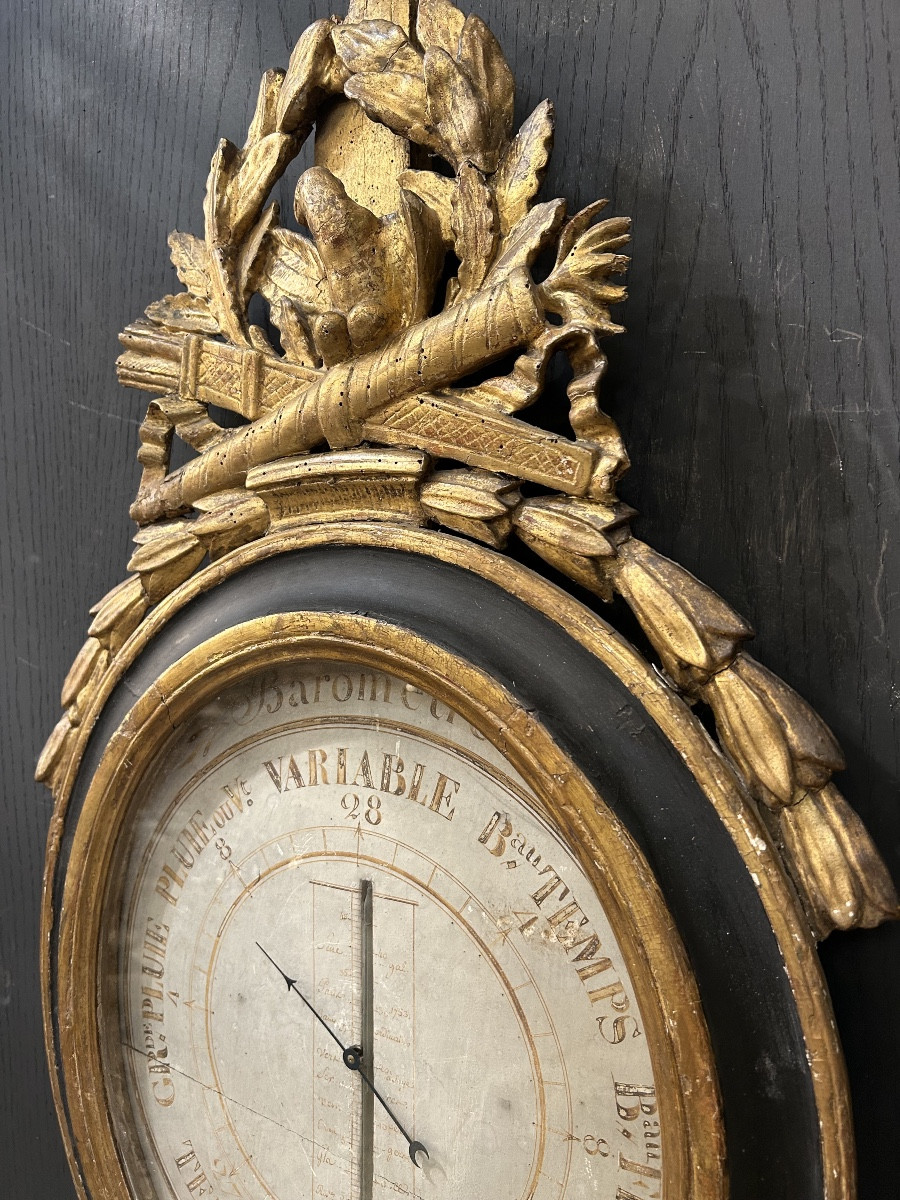 Louis XVI Period Barometer Thermometer -photo-3