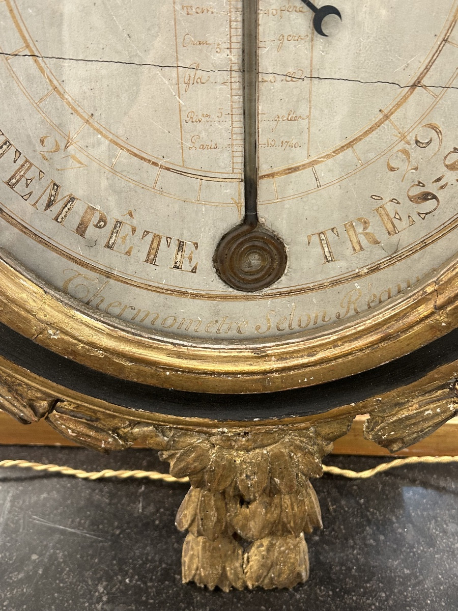 Louis XVI Period Barometer Thermometer -photo-4
