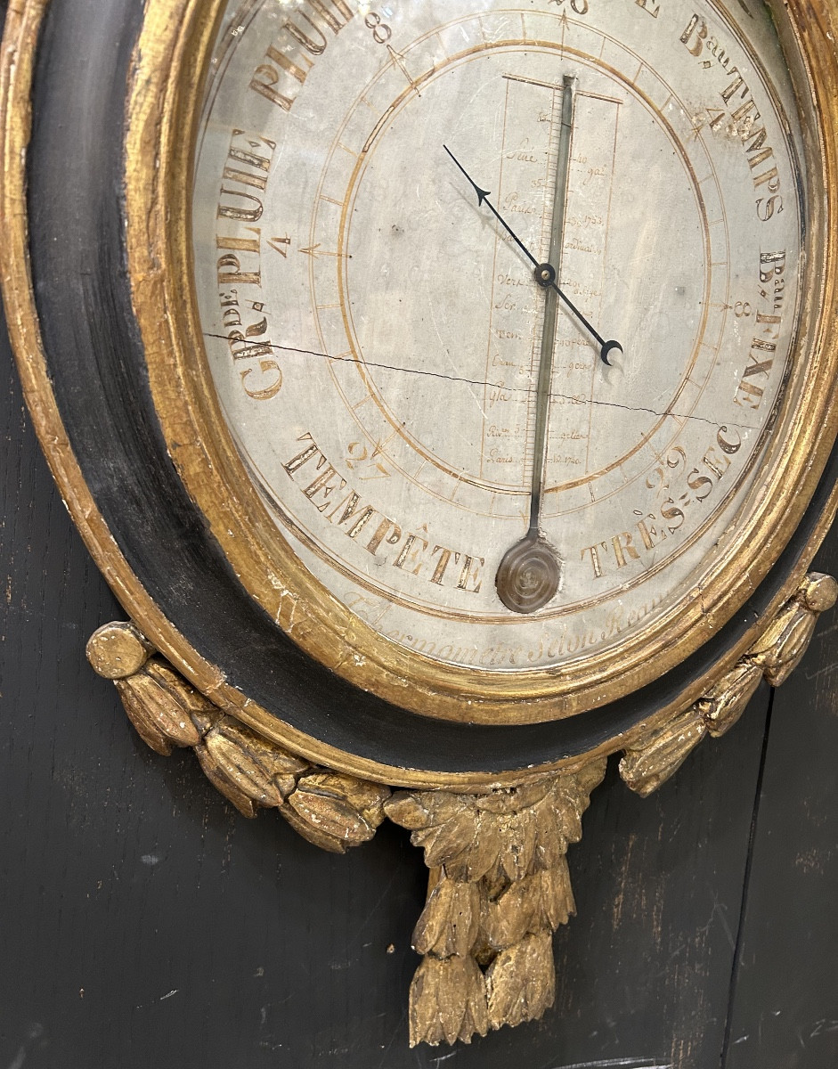 Louis XVI Period Barometer Thermometer -photo-3