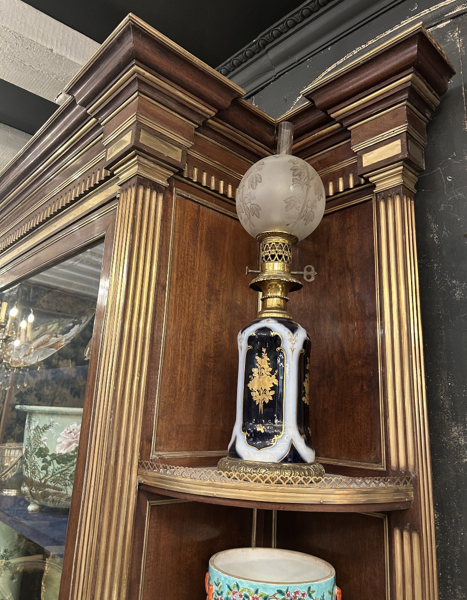 Meuble de présentation en acajou style Louis XVI -photo-1