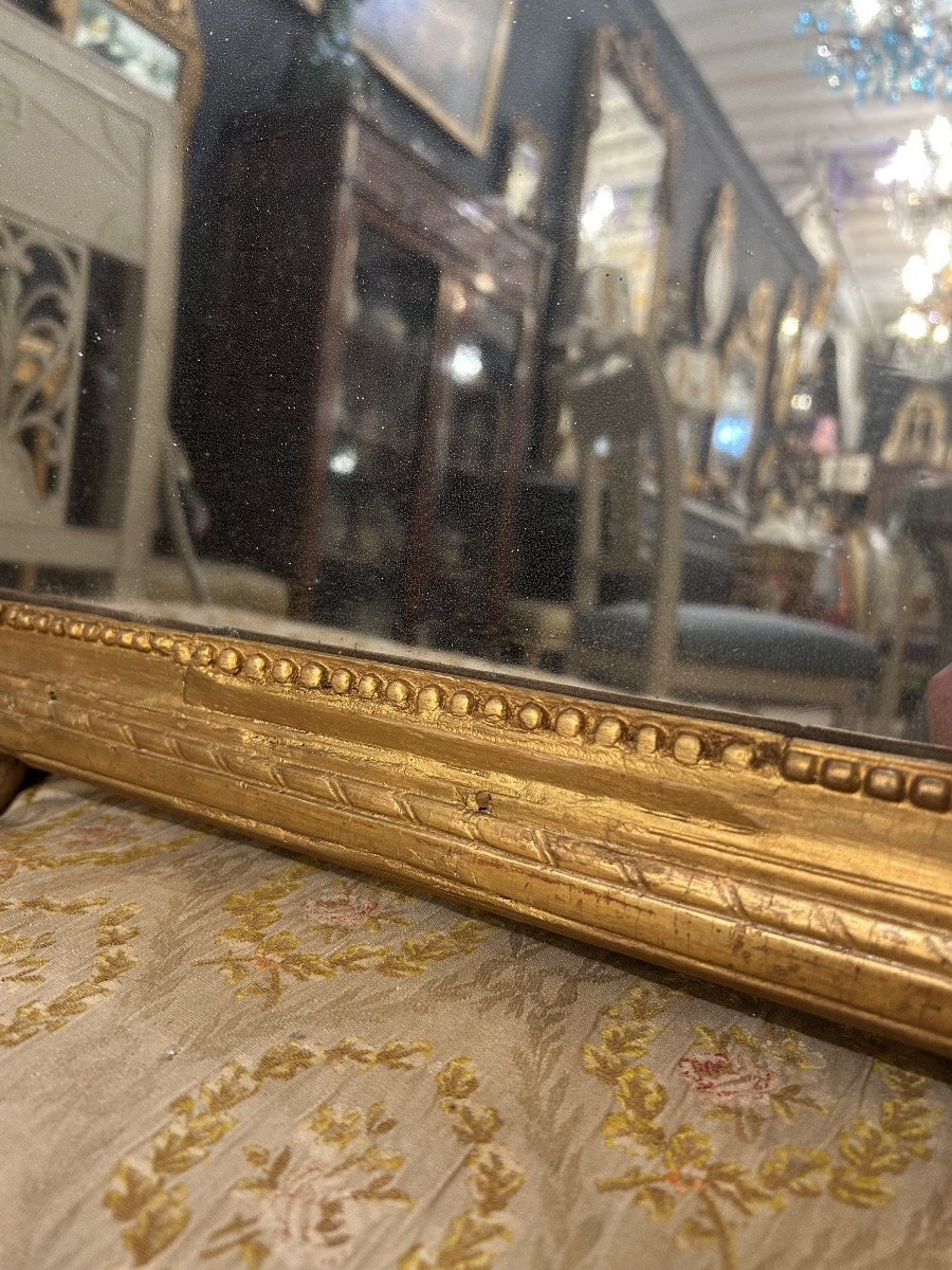 Miroir à fronton d’époque Louis XVI aux instruments de musique -photo-3