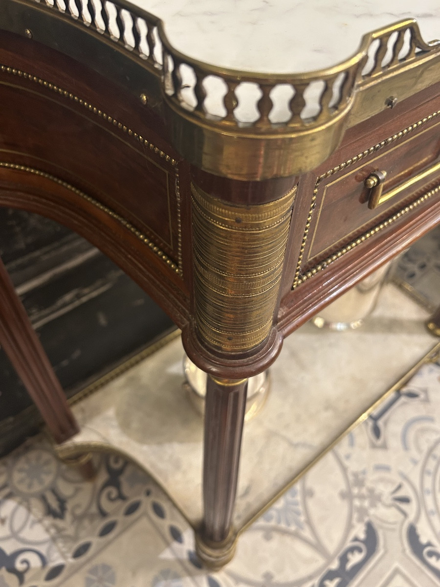 Console desserte style Louis XVI en acajou -photo-3