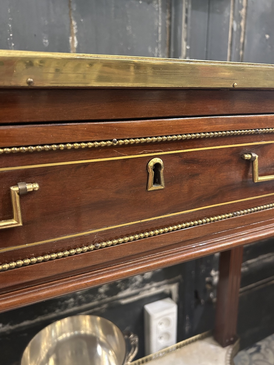Console desserte style Louis XVI en acajou -photo-3