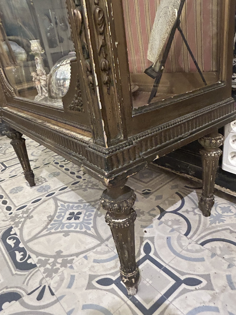 Vitrine Louis XVI en bois doré -photo-1