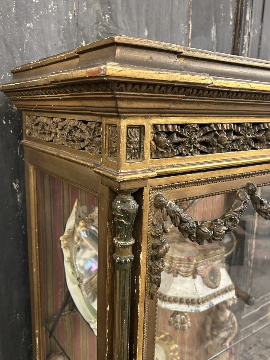 Vitrine Louis XVI en bois doré -photo-2