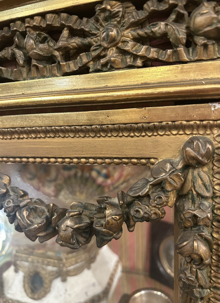 Vitrine Louis XVI en bois doré -photo-3