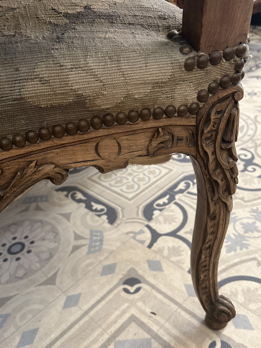 Pair Of Regency Style Armchairs Covered In Aubusson Tapestry-photo-4