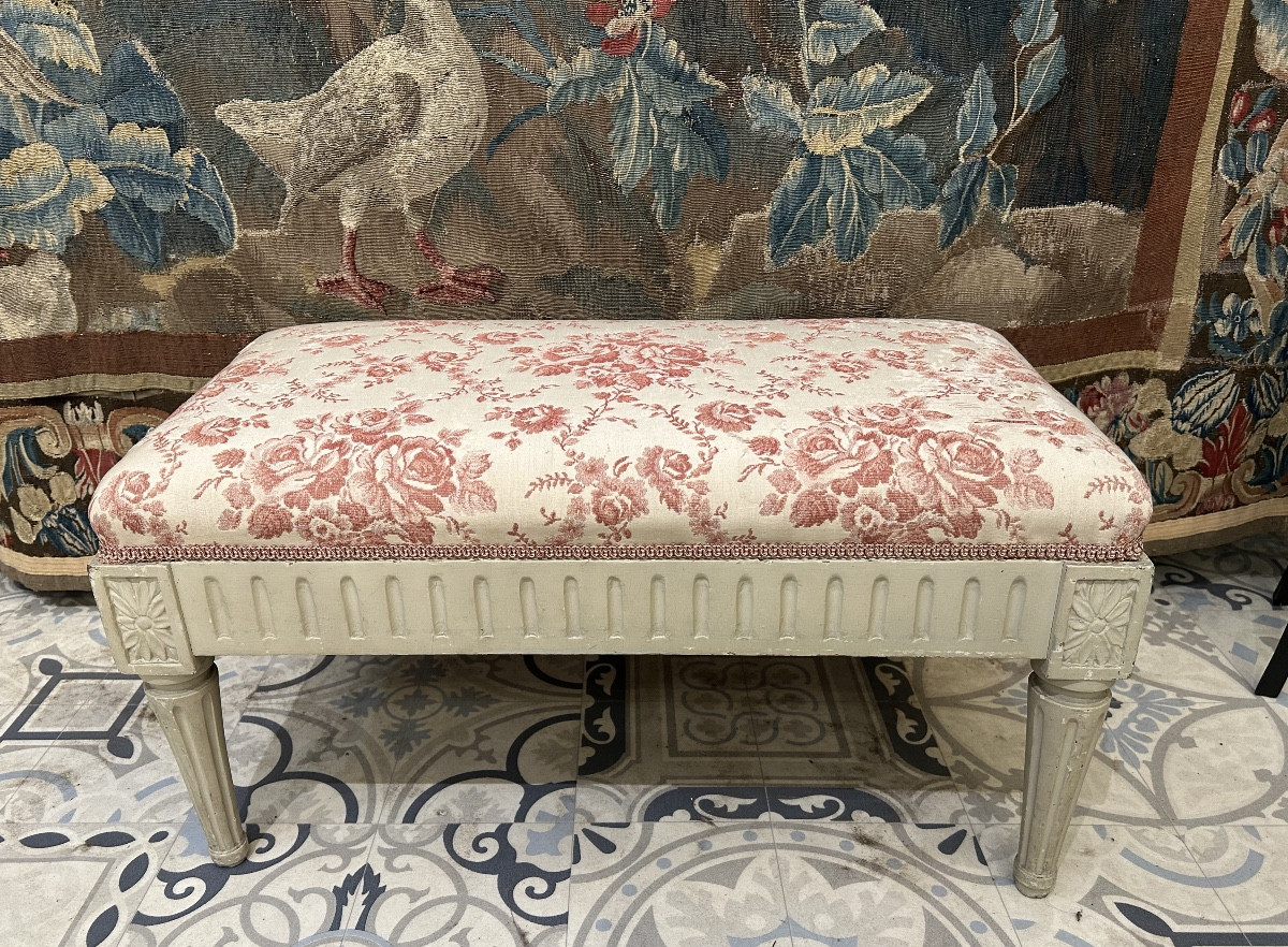 Grand tabouret de pied style Louis XVI -photo-2