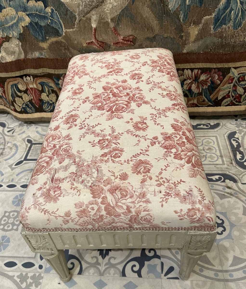Grand tabouret de pied style Louis XVI -photo-3