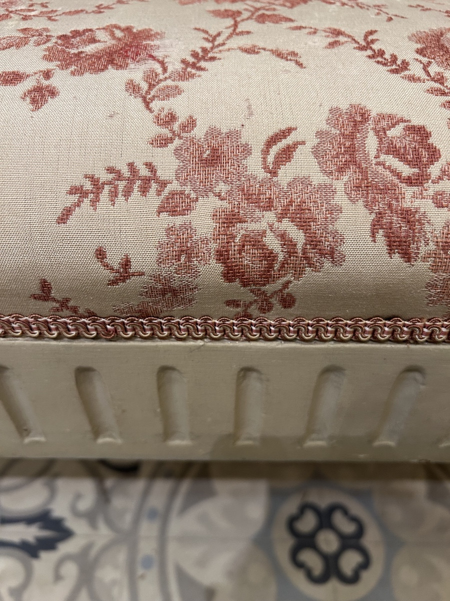 Grand tabouret de pied style Louis XVI -photo-4