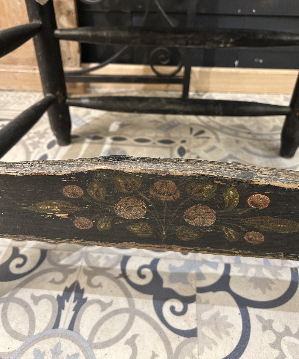 Wooden Armchair Painted With Birds -photo-3