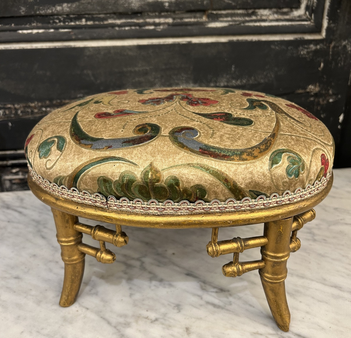 Golden Bamboo Foot Stool 