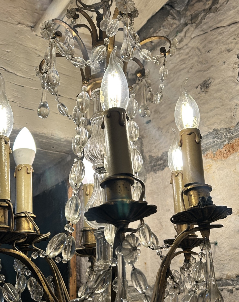 Lustre cage à pampilles en cristal -photo-4