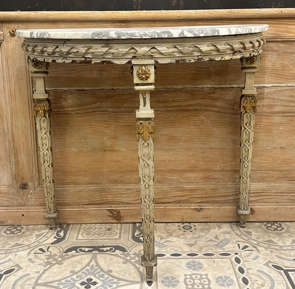 Louis XVI Half-moon Console -photo-2