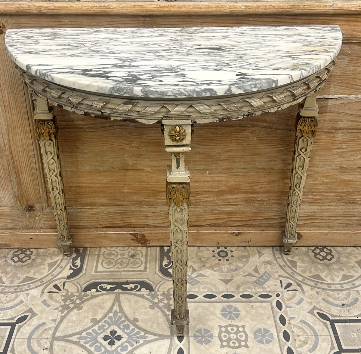 Louis XVI Half-moon Console 