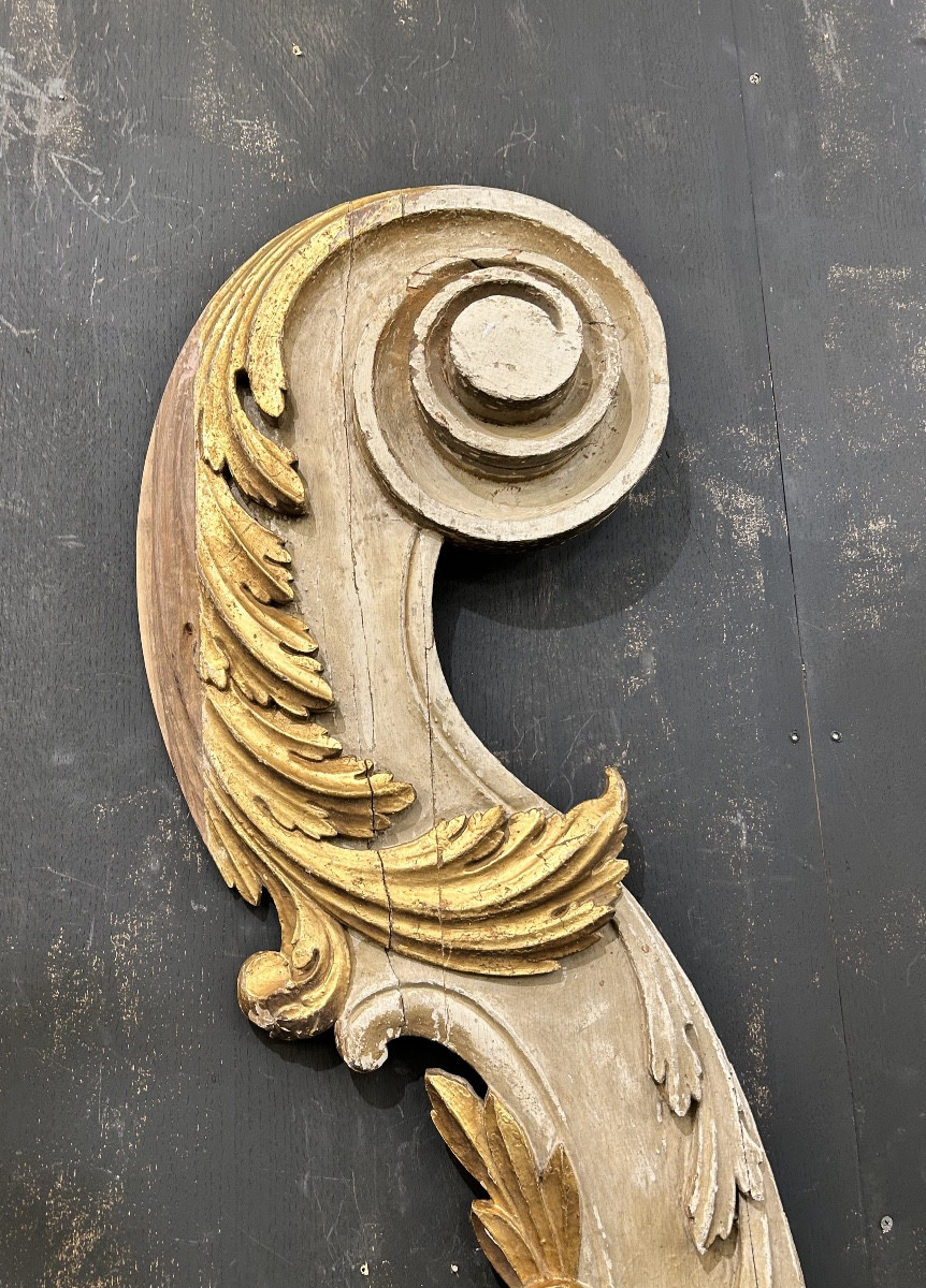 Paire de bois sculpté polychrome -photo-2