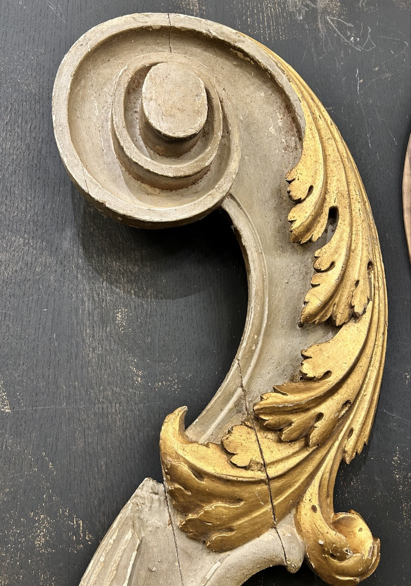 Paire de bois sculpté polychrome -photo-4