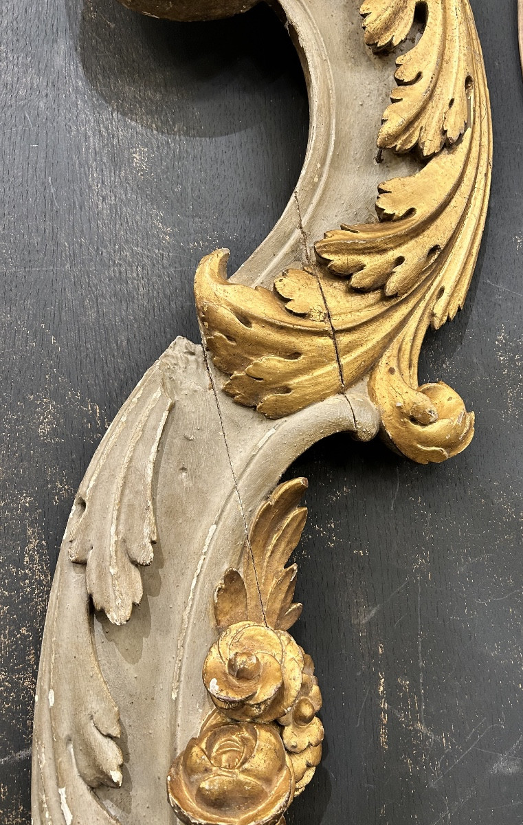 Paire de bois sculpté polychrome -photo-2