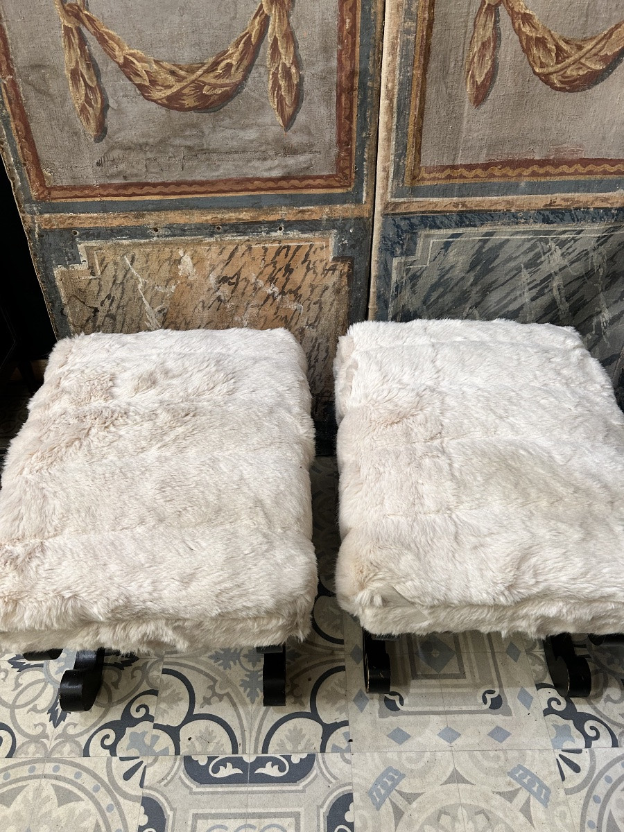 Pair Of Neoclassical Style X-shaped Stools -photo-4