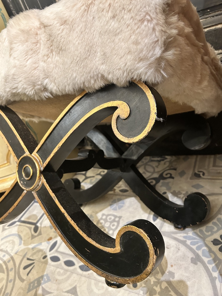 Pair Of Neoclassical Style X-shaped Stools -photo-2