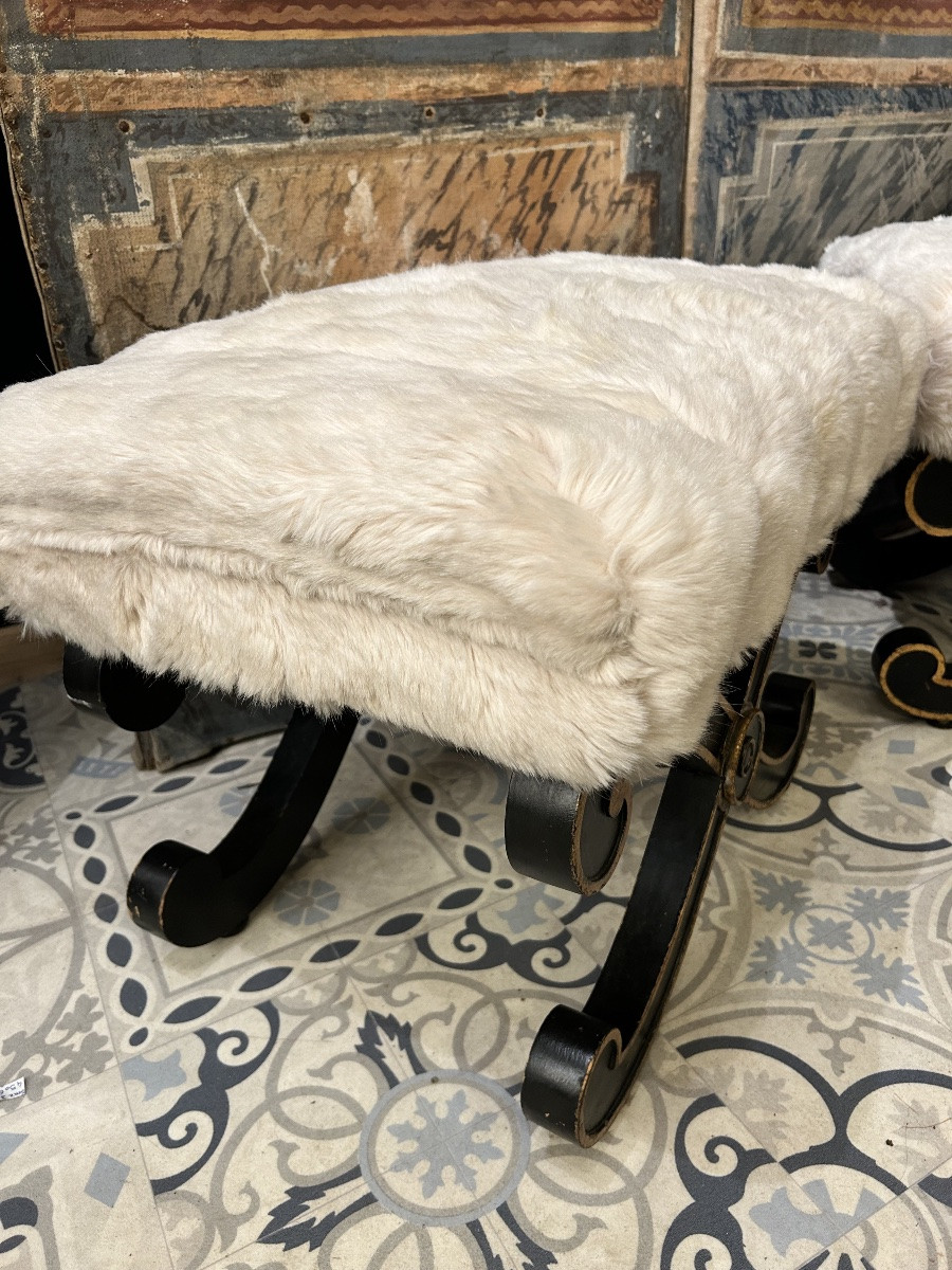 Pair Of Neoclassical Style X-shaped Stools -photo-7