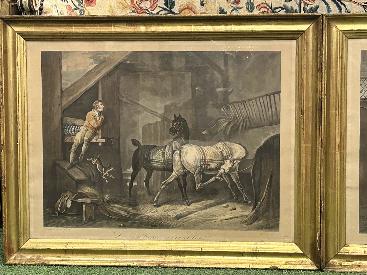 Pair Of Engravings On The Theme Of Horses, Signed Carle Vernet, 19th Century-photo-3