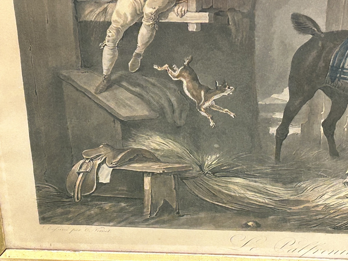 Pair Of Engravings On The Theme Of Horses, Signed Carle Vernet, 19th Century-photo-5