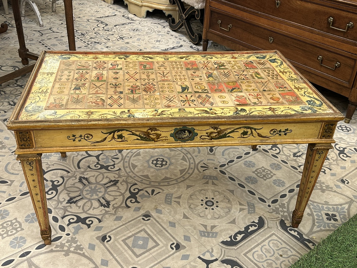 Table basse peinte style vénitien -photo-2