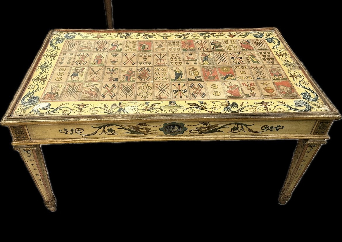 Table basse peinte style vénitien 