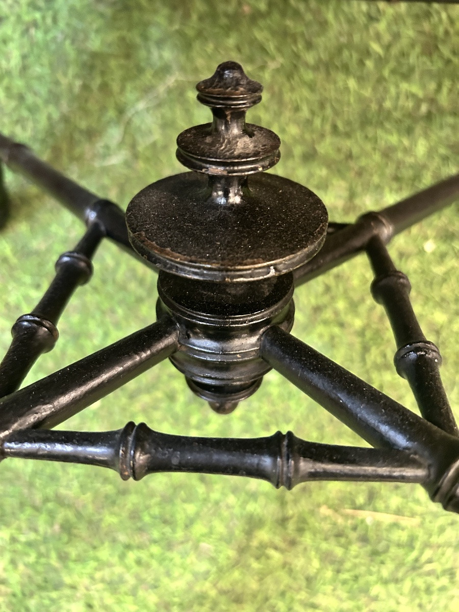 Tabouret bambou bois noirci Napoléon III-photo-4