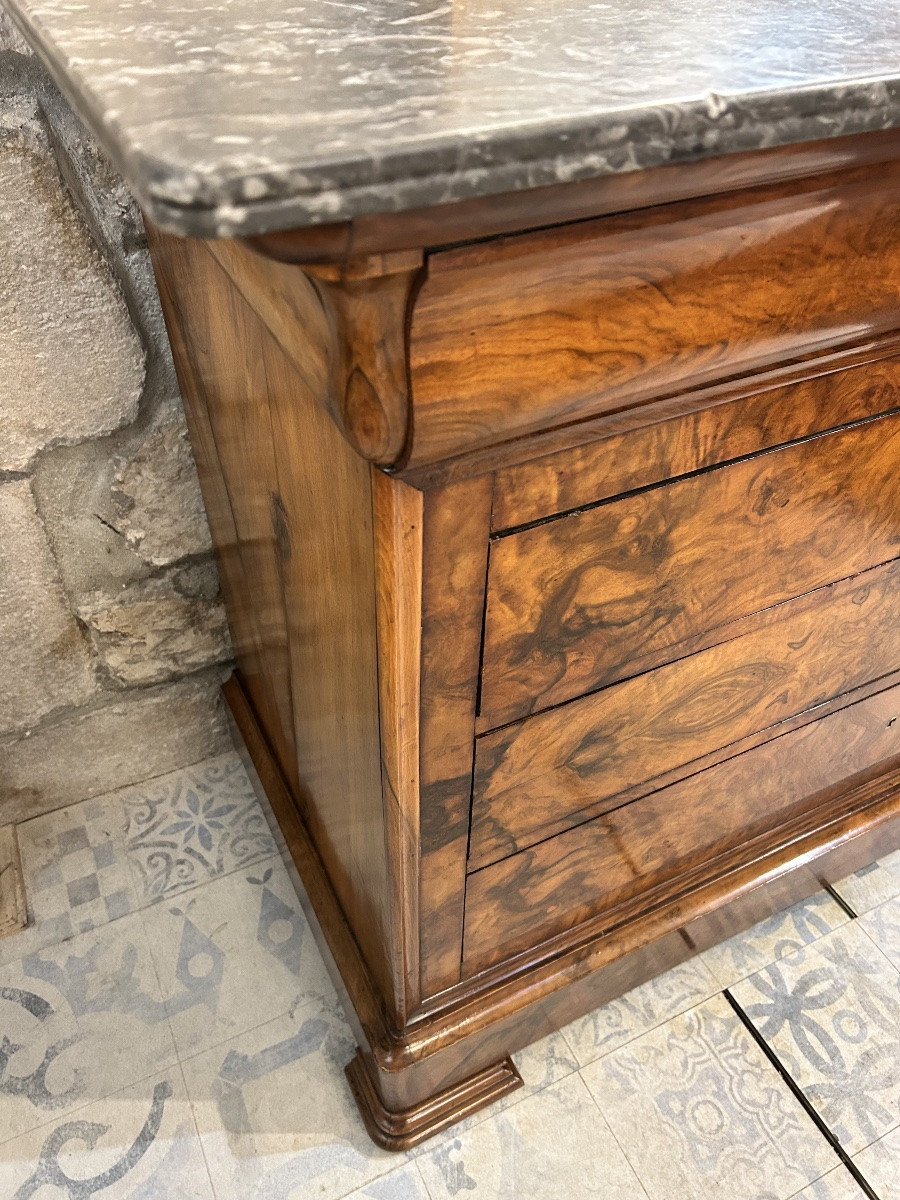 Commode en noyer Époque Louis Philippe -photo-1