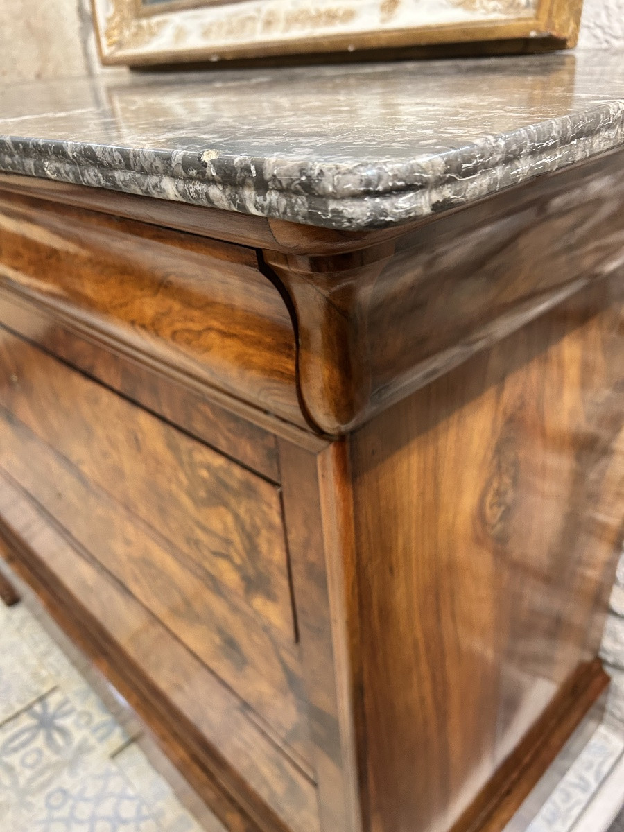 Commode en noyer Époque Louis Philippe -photo-3