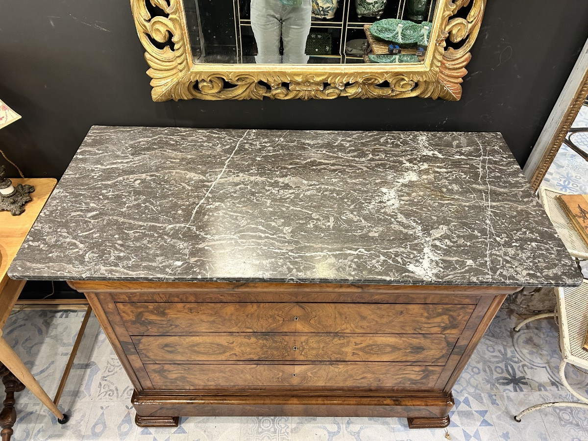 Commode en noyer Époque Louis Philippe -photo-4