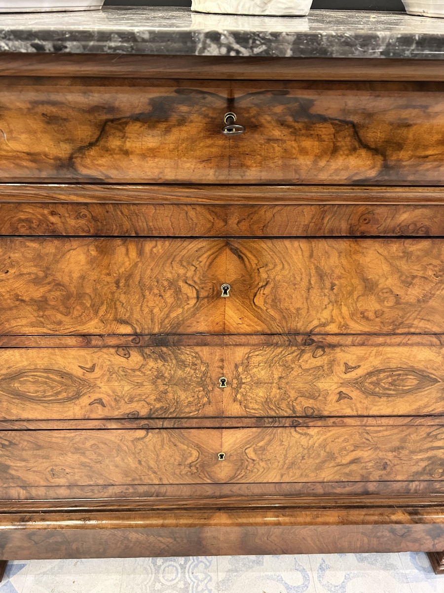 Commode en noyer Époque Louis Philippe -photo-7