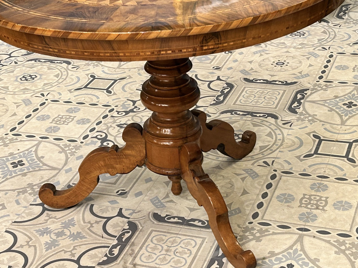 Charles X Style Pedestal Table, 19th Century -photo-3