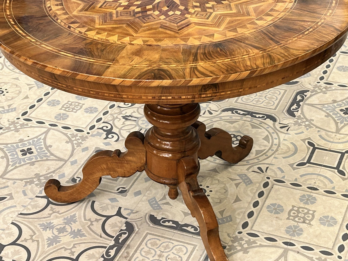 Charles X Style Pedestal Table, 19th Century -photo-2