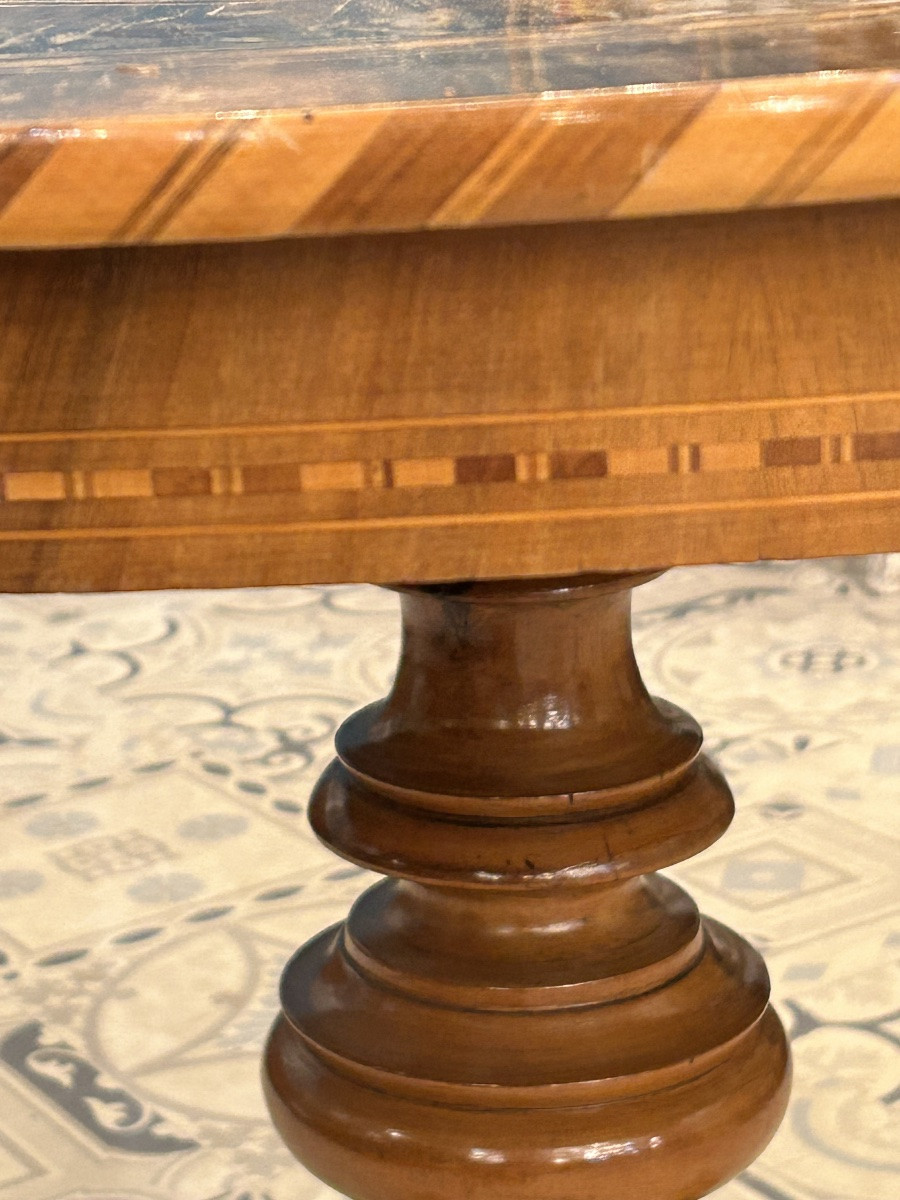 Charles X Style Pedestal Table, 19th Century -photo-3
