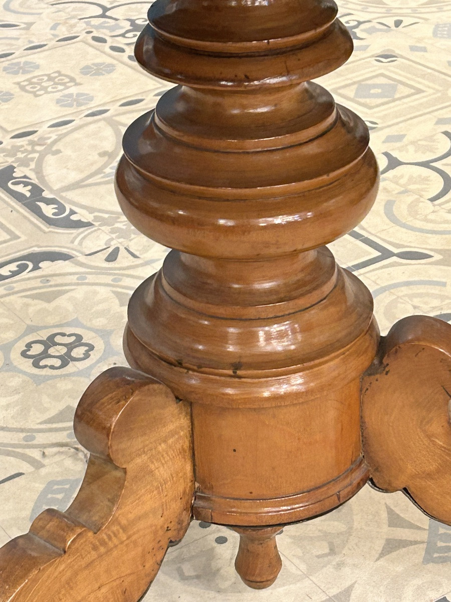Charles X Style Pedestal Table, 19th Century -photo-4