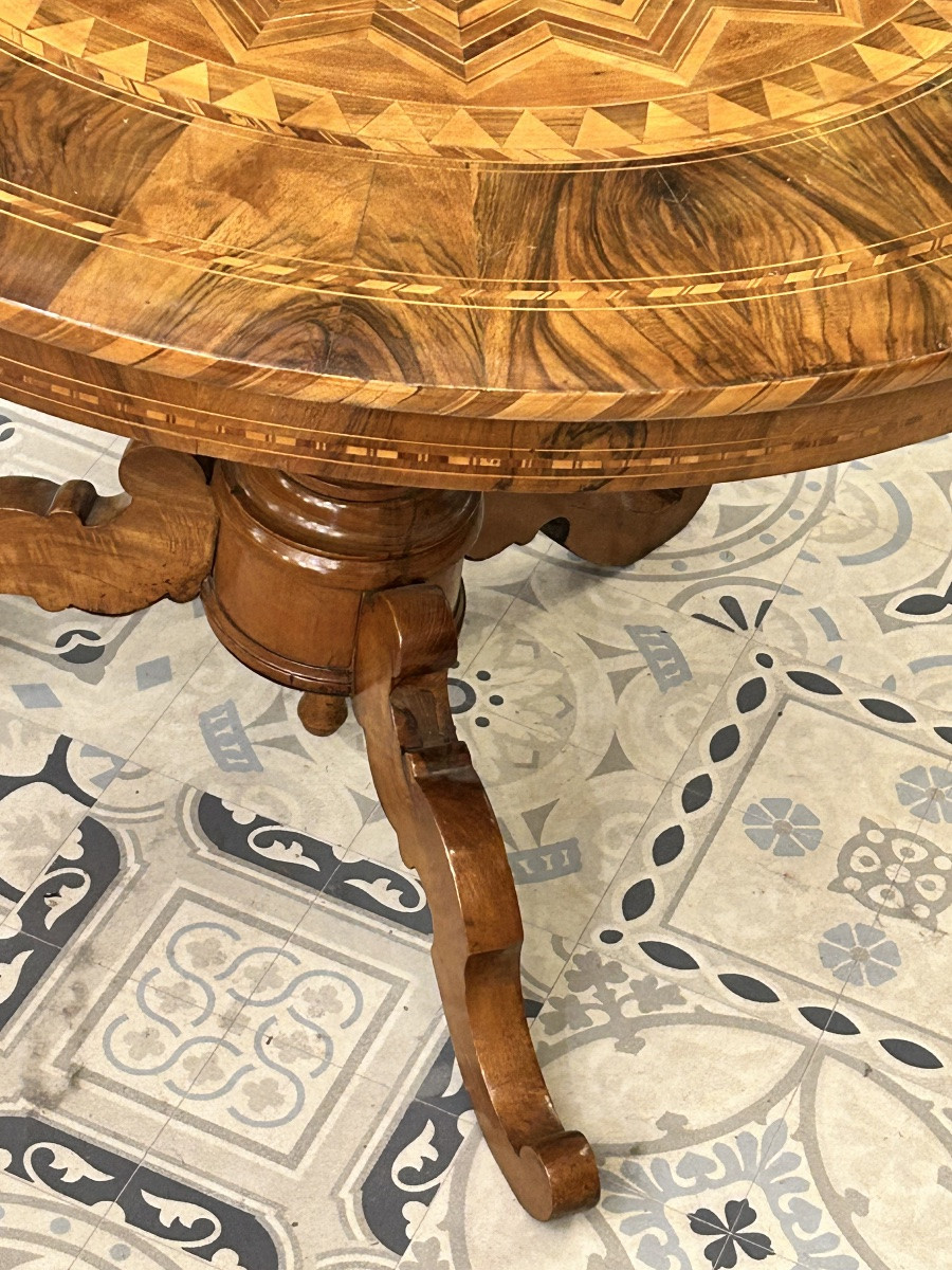 Charles X Style Pedestal Table, 19th Century -photo-7